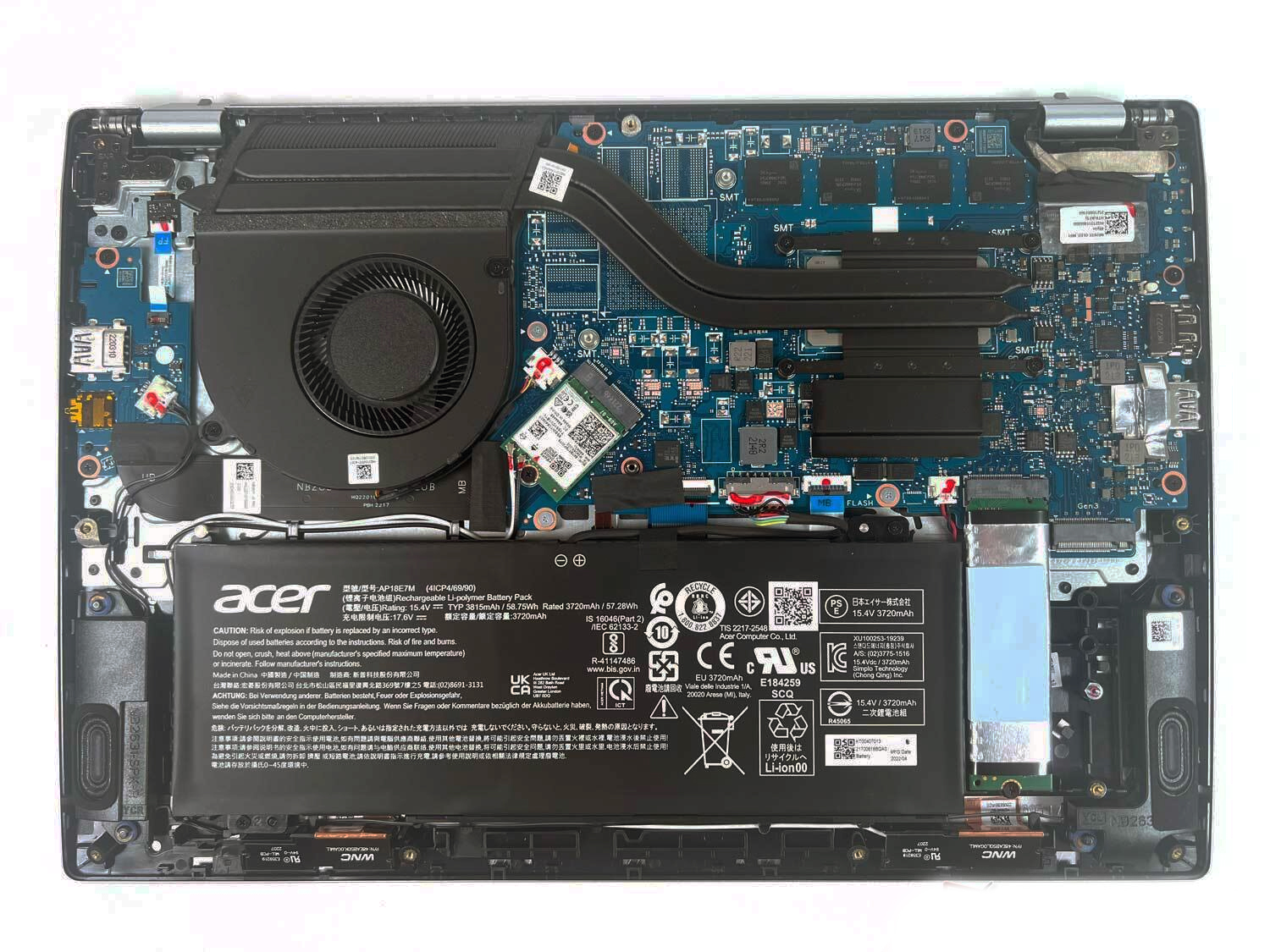 How to replace and fix Acer Swift 3 SF314-512, SF314-512T, SF314-59, SF314-71, Extensa 14 EX214-53, silver backlit US keyboard original (Acer Swift 3 SF314-71-56U3)